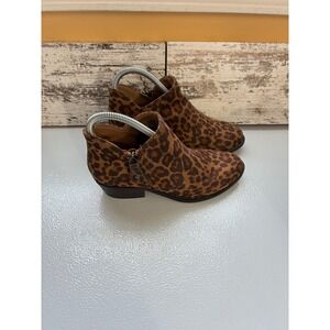 Womens‎ SO ANKLE BOOTIES LEOPARD PRINT SIDE ZIP BLOCK HEEL SIZE 6 MED